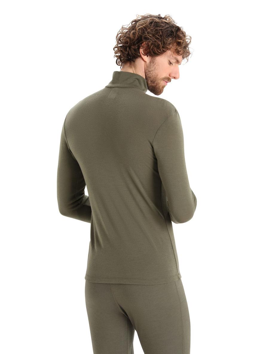 Loden Icebreaker Merino 175 Everyday Long Sleeve Half Zip Thermal Top Men's Base Layers | AU 1369NWYB